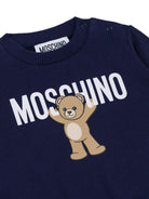 Felpa per neonati Moschino Kids blu con stampa Teddy Bear - Rubino Kids