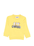 Felpa per neonati Moschino Kids gialla con stampa tre Teddy Bear - Rubino Kids