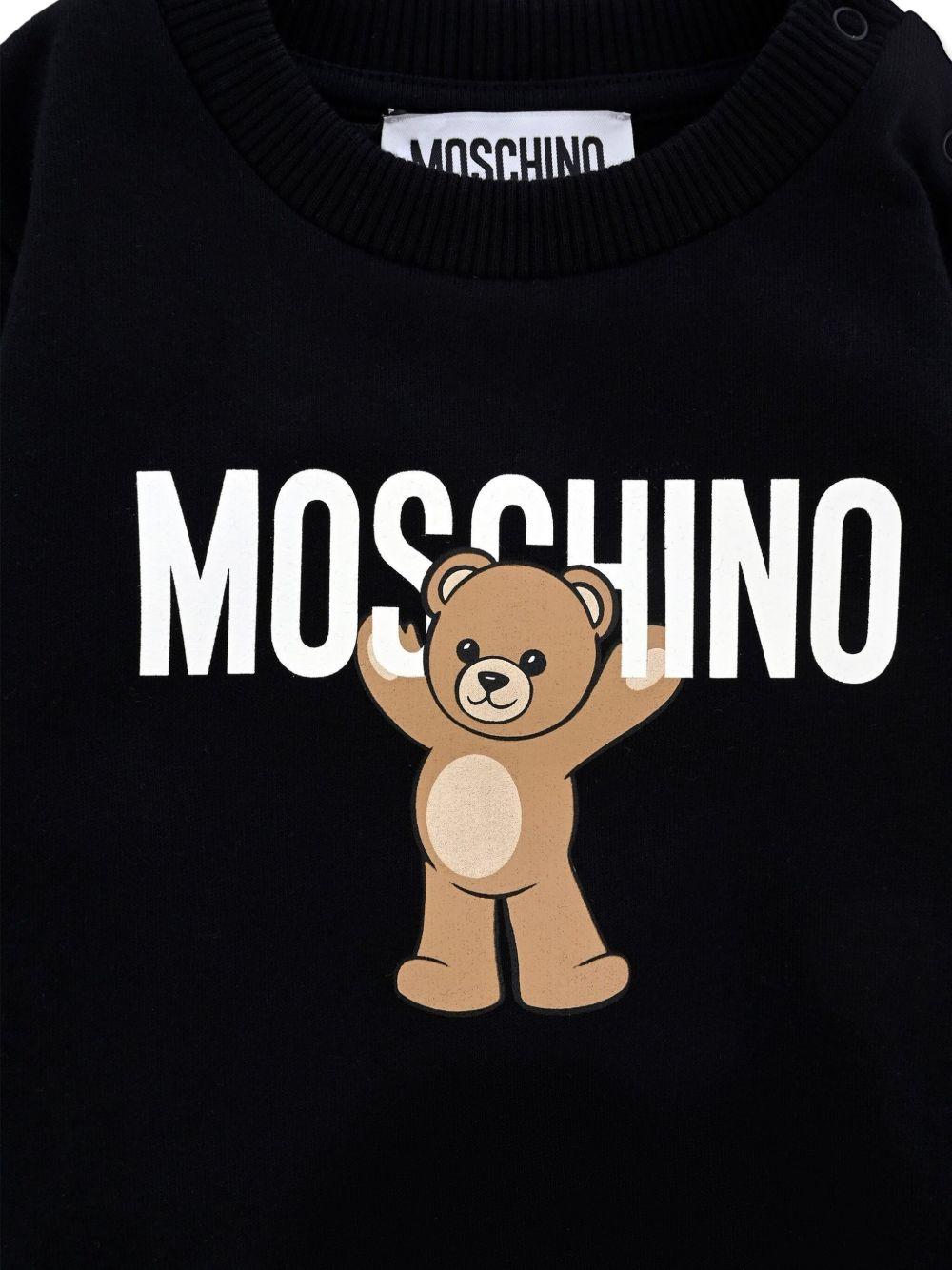 Felpa per neonati Moschino Kids nero con logo Teddy Bear - Rubino Kids