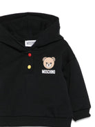 Felpa per neonati Moschino Kids nero con stampa con orsetto - Rubino Kids