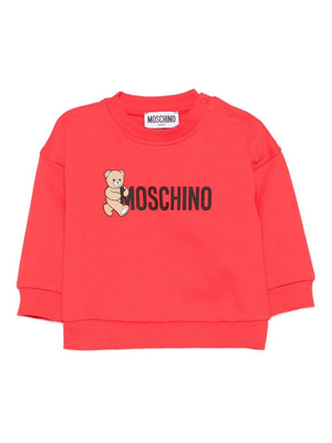 Felpa per neonati Moschino Kids rossa con logo Teddy
