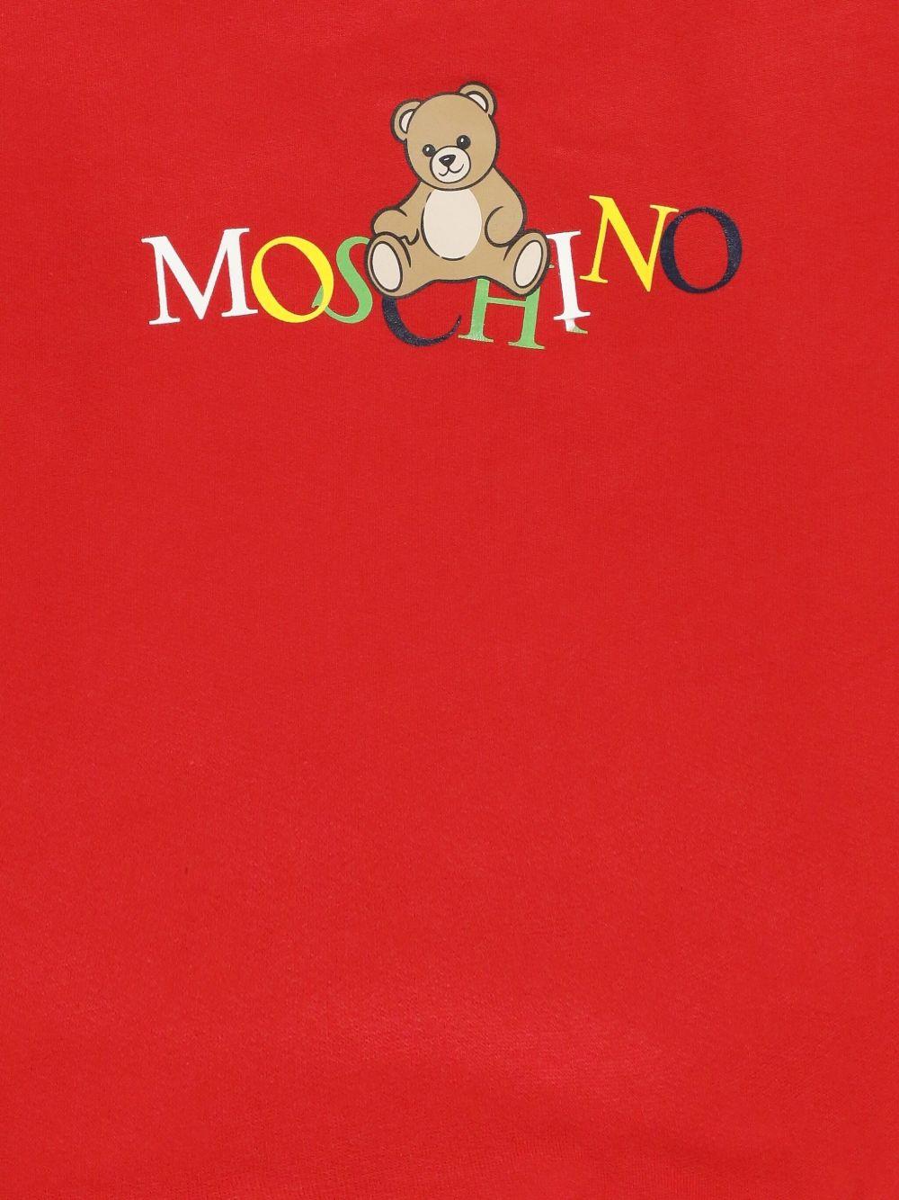 Felpa per neonati Moschino Kids rossa con motivo Teddy - Rubino Kids