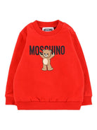 Felpa per neonati Moschino Kids rosso con logo Teddy Bear - Rubino Kids