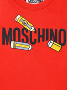 Felpa per neonati Moschino Kids rosso con stampa a matita - Rubino Kids