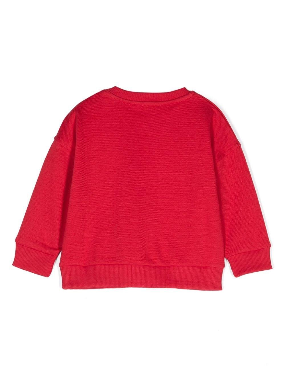 Felpa per neonati Moschino Kids rosso con stampa Teddy Bear - Rubino Kids