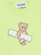 Felpa per neonati Moschio Kids verde con stampa Teddy sul davanti - Rubino Kids