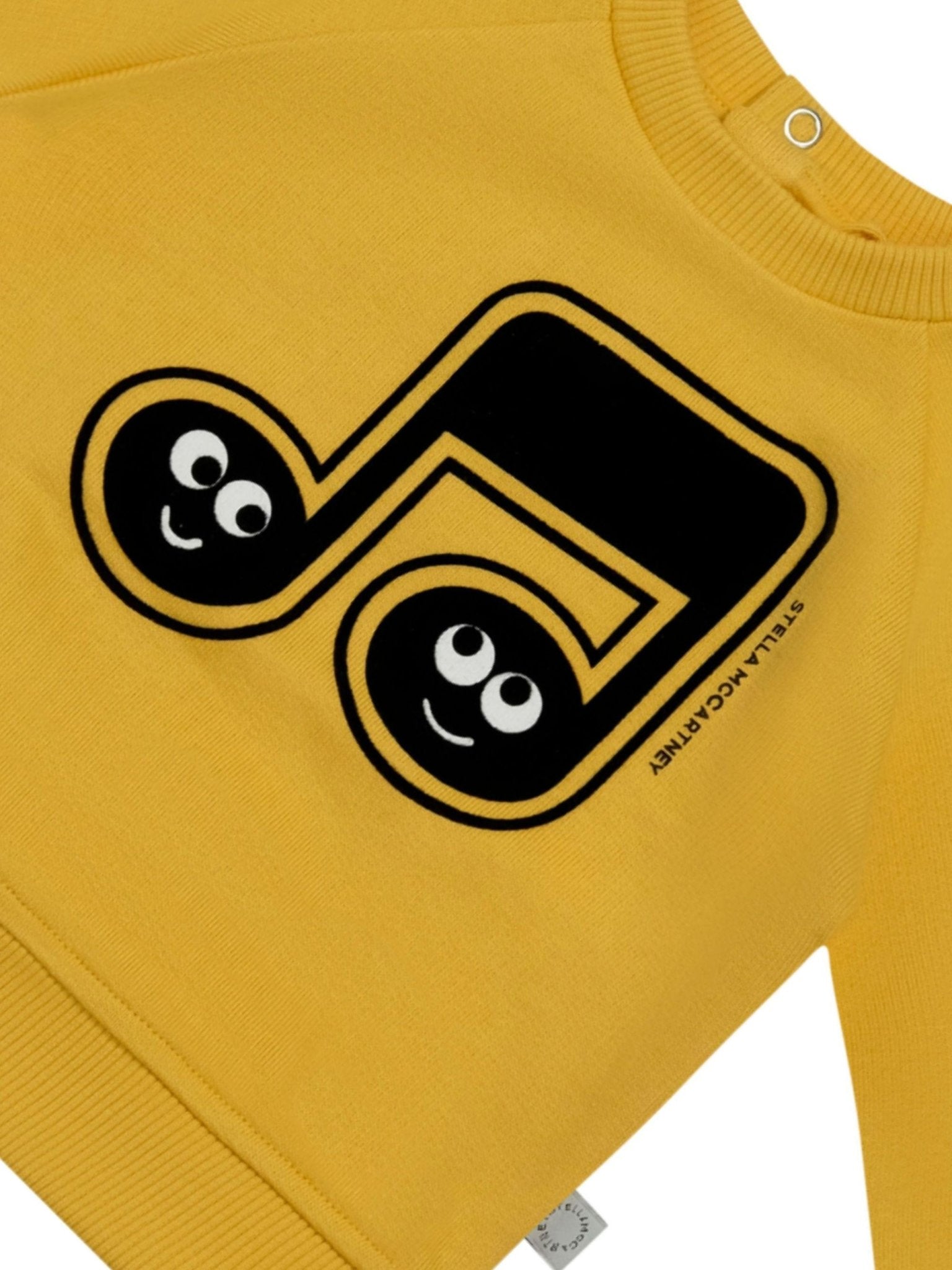 Felpa per neonati Stella McCartney Kids gialla con stampa nota musicale - Rubino Kids