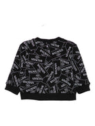 Felpa per neonato Balmain Kids nera con stampa logo - Rubino Kids