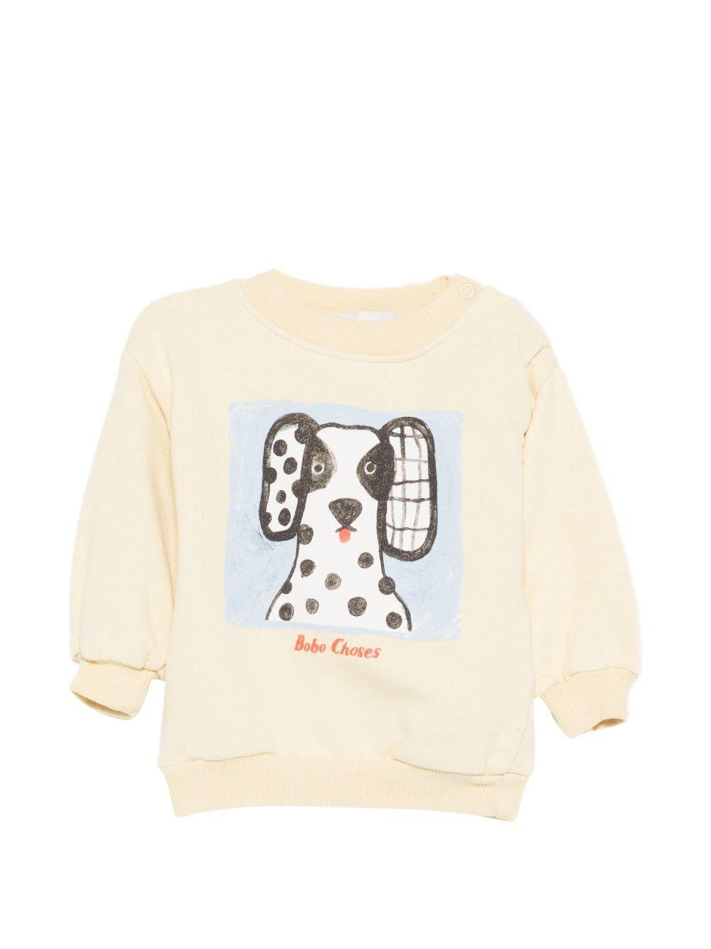 Felpa per neonato Bobo Choses giallo con stampa grafica Van Dog - Rubino Kids