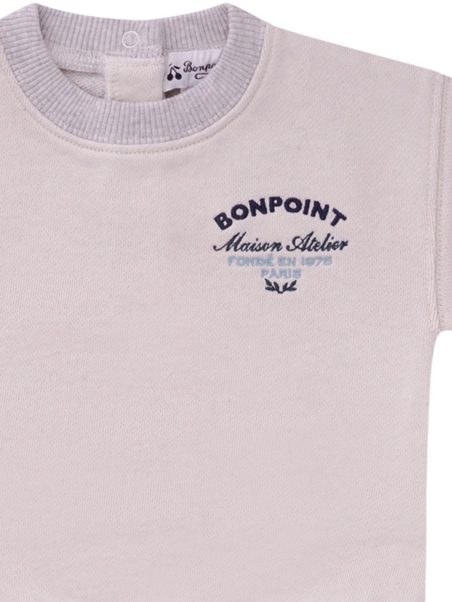 Felpa per neonato Bonpoint beige con logo sul davanti - Rubino Kids