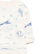 Felpa per neonato Bonpoint bianco con stampa grafica all - over - Rubino Kids