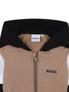 Felpa per neonato BOSS Kids marrone con design color - block - Rubino Kids
