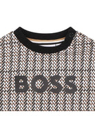 Felpa per neonato Boss Kidswear multicolor con stampa logo - Rubino Kids