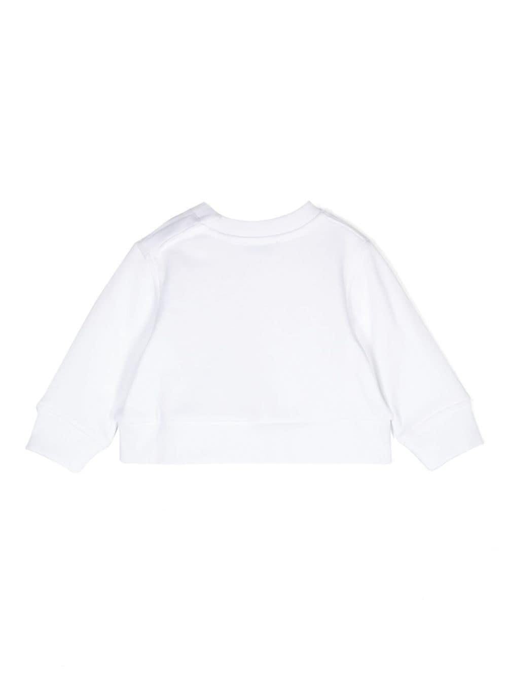 Felpa per neonato Burberry Kids bianco con stampa fragola - Rubino Kids