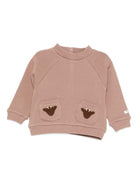 Felpa per neonato Donsje marrone con tasche con applicazione - Rubino Kids
