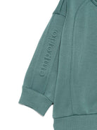 Felpa per neonato Emporio Armani Kids verde con logo in rilievo - Rubino Kids
