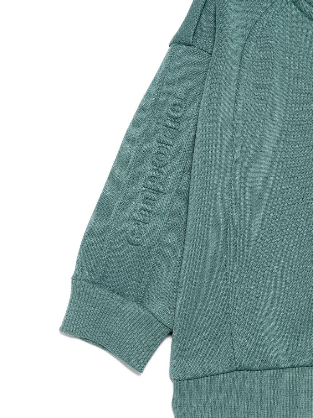 Felpa per neonato Emporio Armani Kids verde con logo in rilievo - Rubino Kids