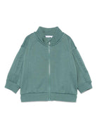 Felpa per neonato Emporio Armani Kids verde con logo in rilievo - Rubino Kids