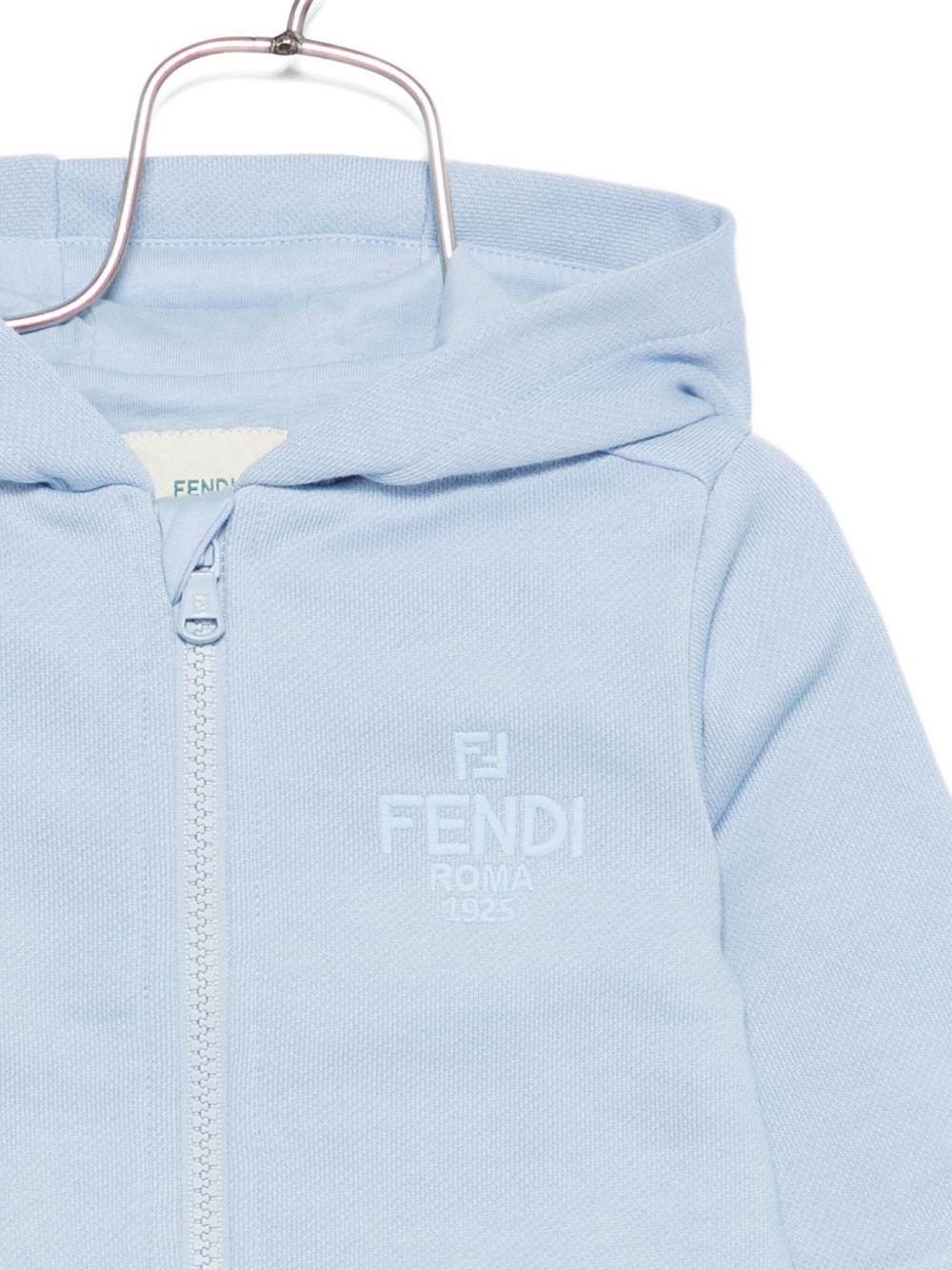 Felpa per neonato Fendi Kids azzurra con cappuccio - Rubino Kids
