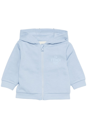 Felpa per neonato Fendi Kids azzurra con cappuccio