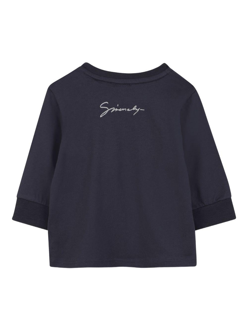 Felpa per neonato Givenchy Kids blu con applicazione con logo - Rubino Kids