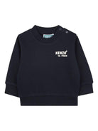 Felpa per neonato Kenzo Kids blu con stampa Tiger sul retro - Rubino Kids