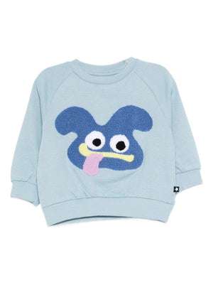 Molo blue baby sweatshirt with embroidered print