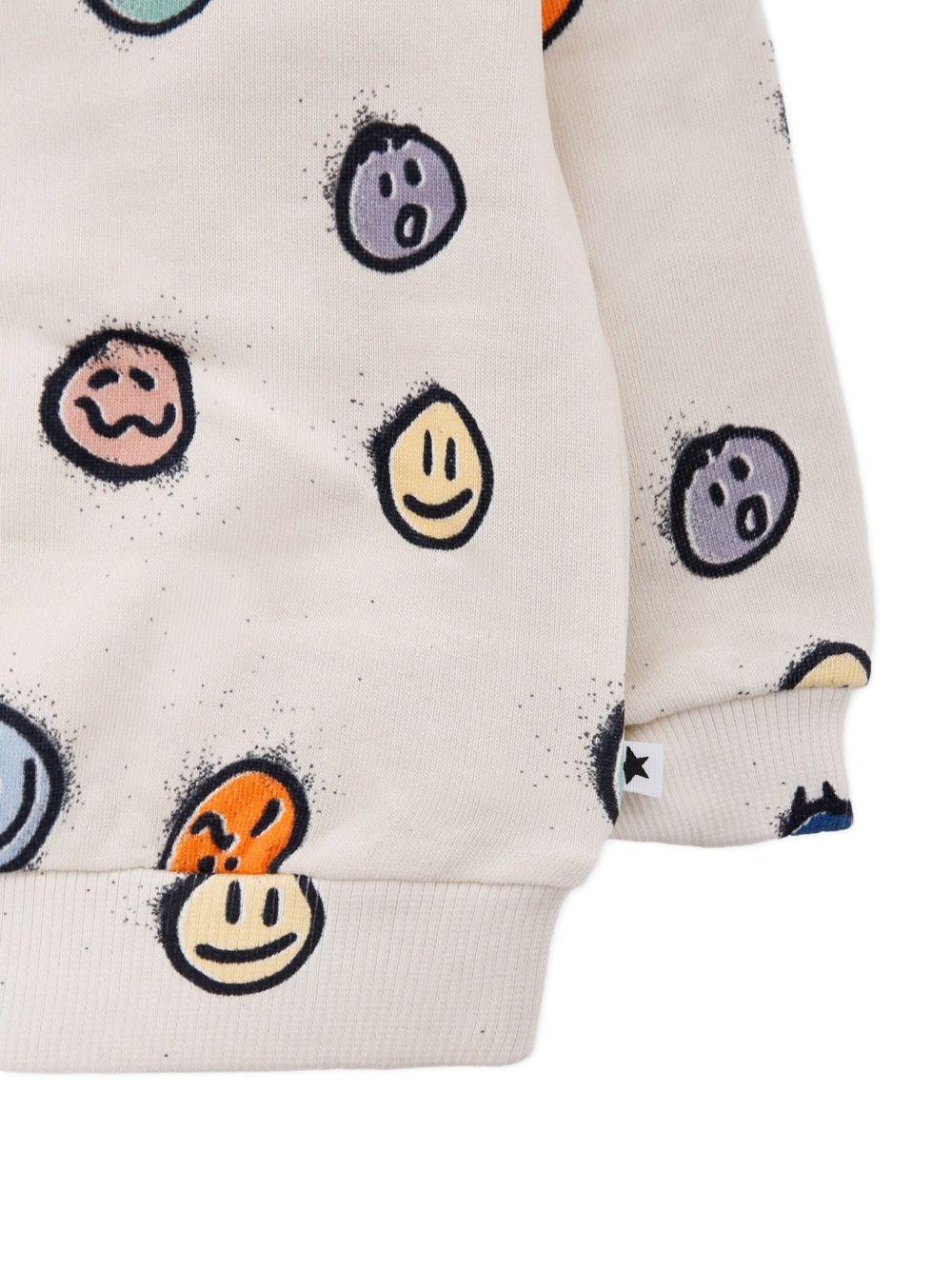 Felpa per neonato Molo grigia con stampa smiley all - over - Rubino Kids