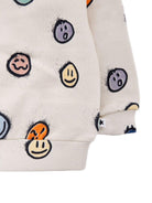 Felpa per neonato Molo grigia con stampa smiley all - over - Rubino Kids