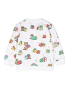Felpa per neonato Moschino Kids bianco con stampa Teddy Bear - Rubino Kids