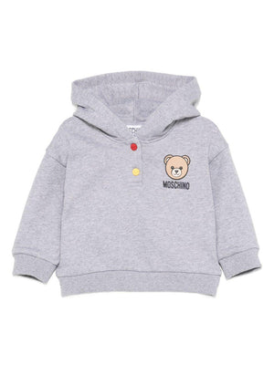 Felpa per neonato Moschino Kids grigio con due bottoni