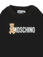 Felpa per neonato Moschino Kids nero con stampa logo - Rubino Kids