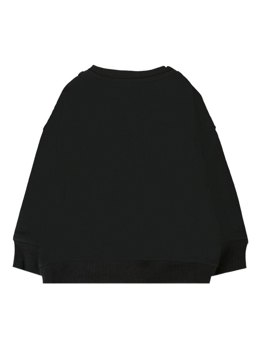 Felpa per neonato Moschino Kids nero con stampa logo - Rubino Kids