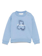 Felpa per neonato Palm Angels Kids azzurro con effetto vernice spray - Rubino Kids