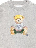 Felpa per neonato Polo Ralph Lauren Kids grigia con stampa orso - Rubino Kids