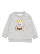 Felpa per neonato Polo Ralph Lauren Kids grigia con stampa orso - Rubino Kids
