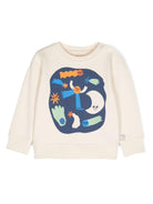 Felpa per neonato Stella McCartney Kids bianco con stampa logo - Rubino Kids