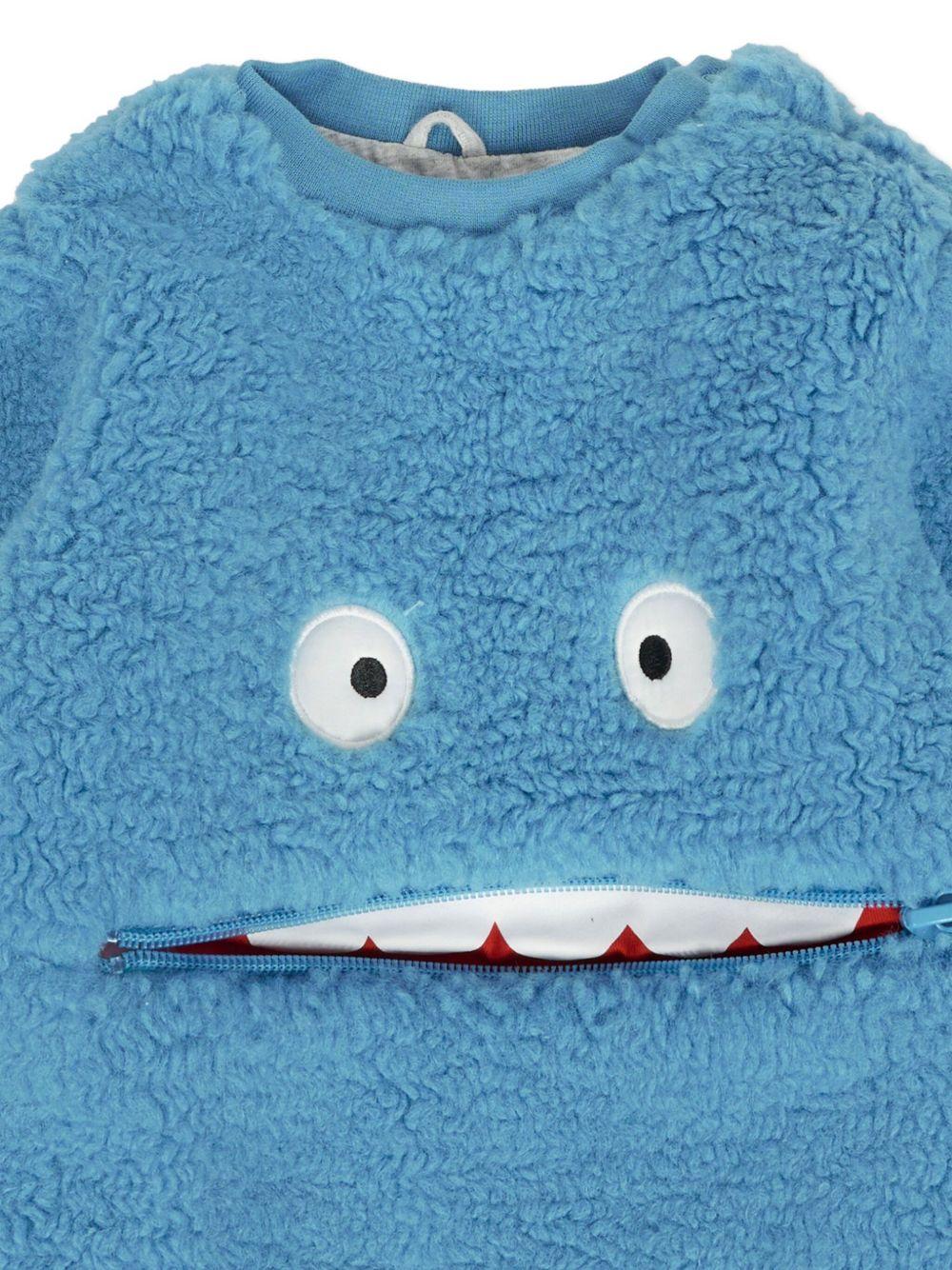 Felpa per neonato Stella McCartney Kids blu con texture teddy in pile - Rubino Kids