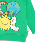 Felpa per neonato Stella McCartney Kids verde con stampa grafica - Rubino Kids