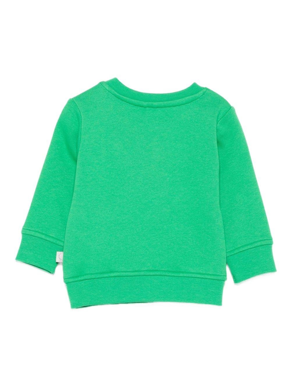 Felpa per neonato Stella McCartney Kids verde con stampa grafica - Rubino Kids