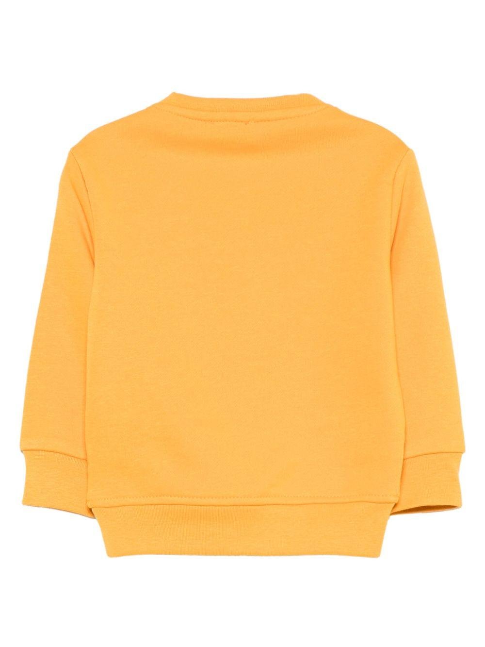 Felpa per neonato TRUSSARDI JUNIOR arancione con stampa logo - Rubino Kids