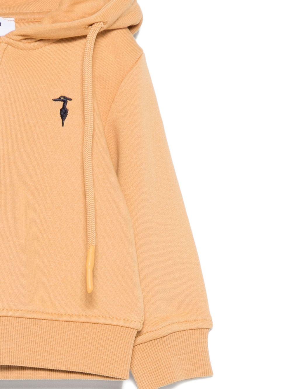 Felpa per neonato TRUSSARDI JUNIOR marrone con cappuccio e zip - Rubino Kids
