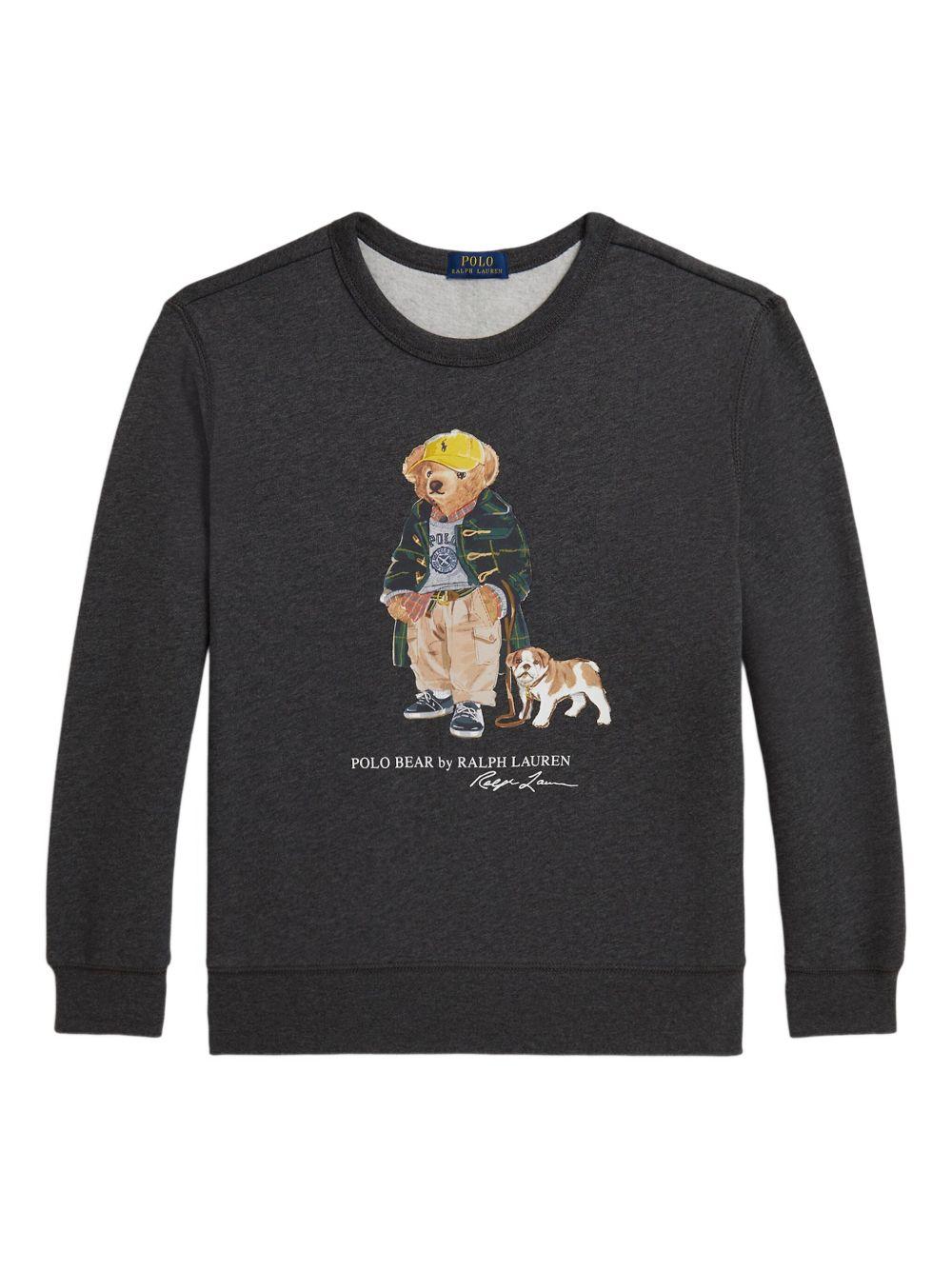 Felpa Polo Bear per bambino Polo Ralph Lauren Kids blu con motivo Polo Bear - Rubino Kids