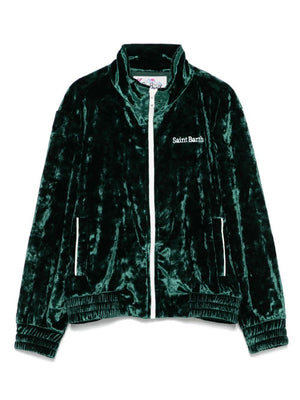 MC2 Saint Barth Kids green high-neck sweatshirt with elasticated hem for boys