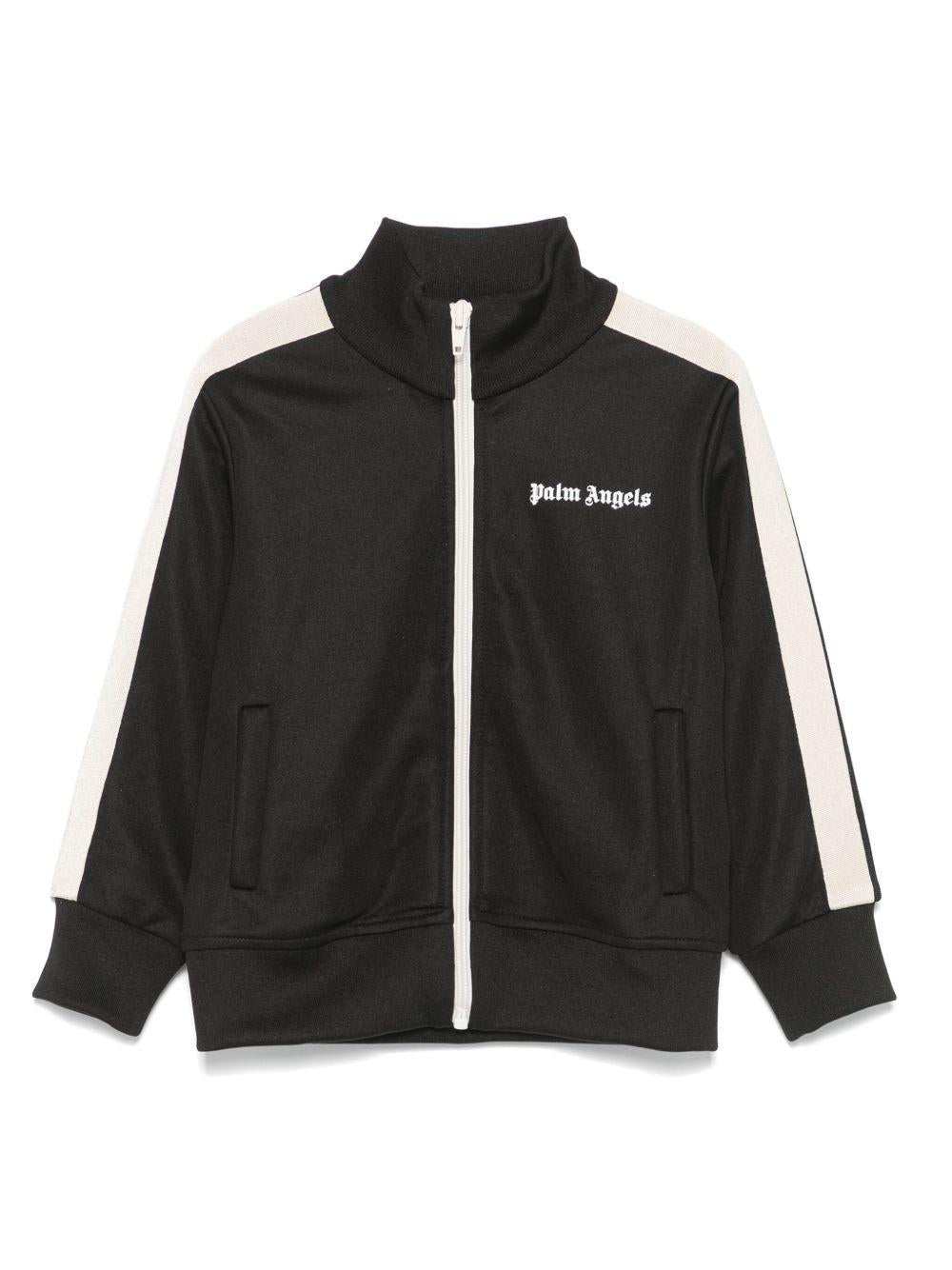 スウェット・トレーナー Palm Angels Felpa Sportiva Con Logo Palm Angels Kids black sweatshirt with logo print on the