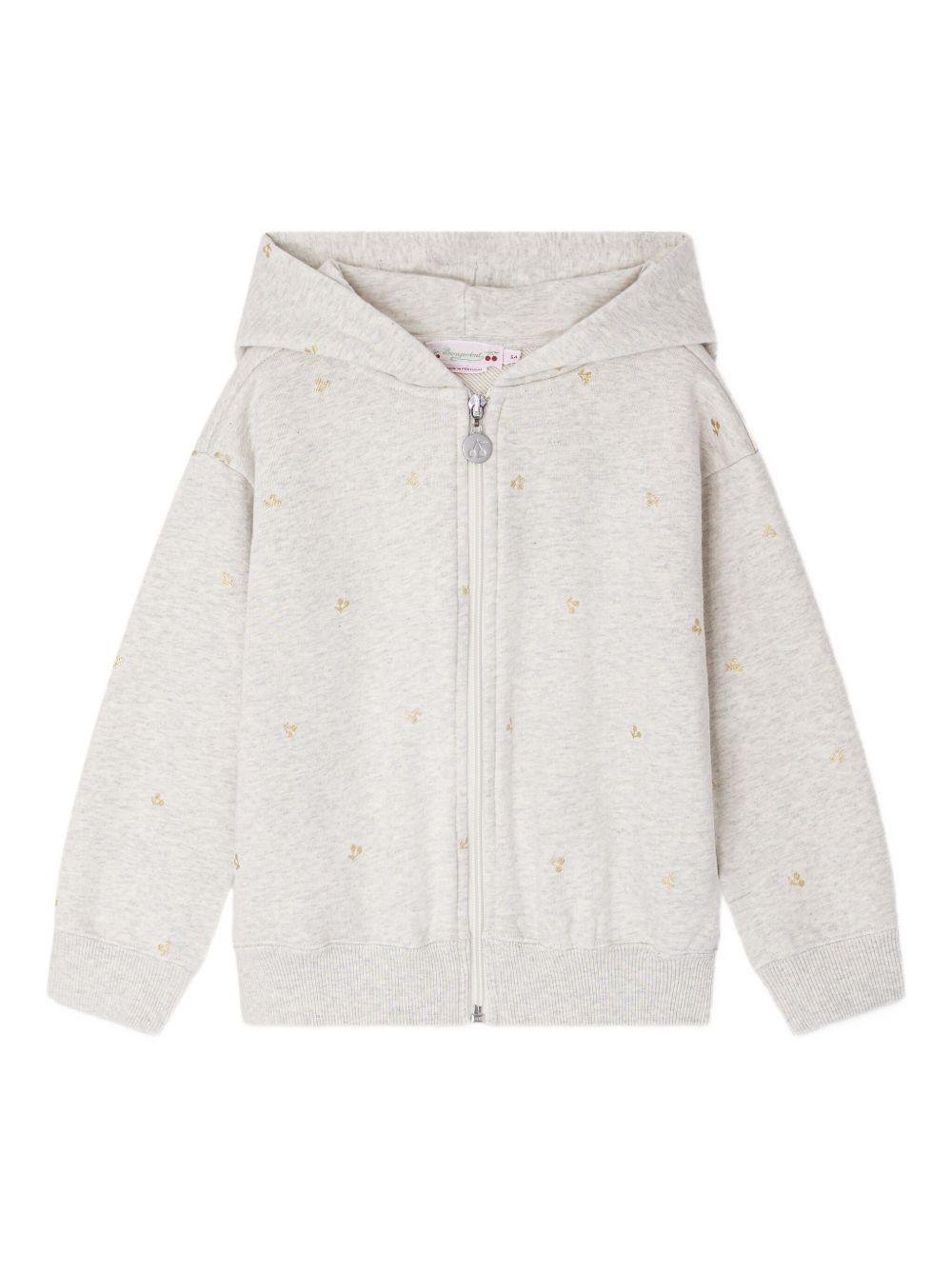 Felpa Talent per bambina Bonpoint grigia con stampa con ciliegie - Rubino Kids