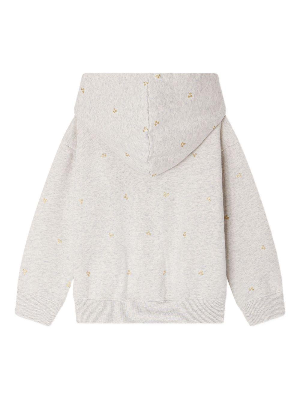 Felpa Talent per bambina Bonpoint grigia con stampa con ciliegie - Rubino Kids