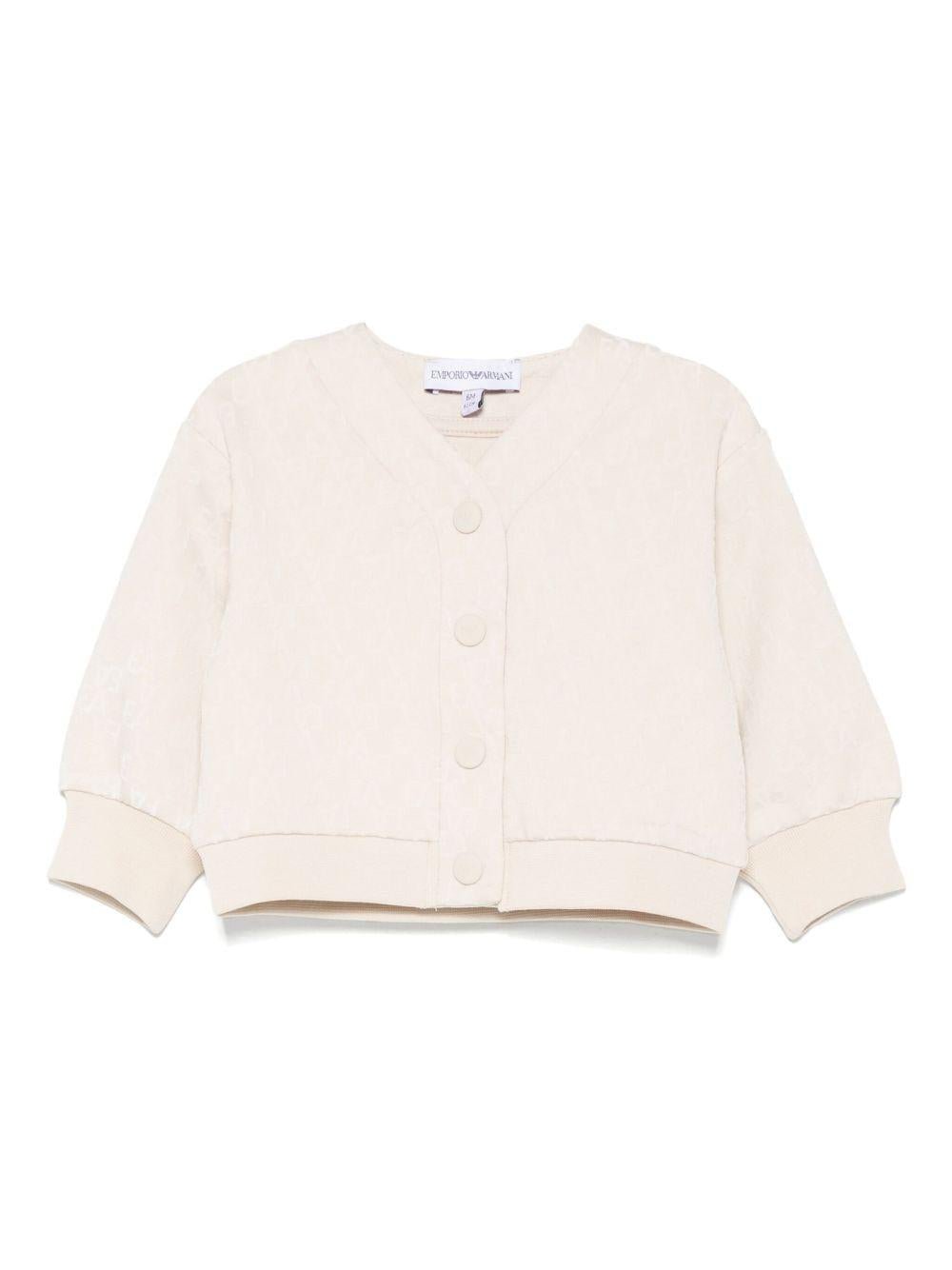 Felpe per neonata Emporio Armani Kids beige con chiusura a bottoni - Rubino Kids
