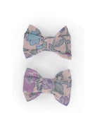 Ferma capelli per bambina Bonpoint azzurri a fiori con fiocco - Rubino Kids