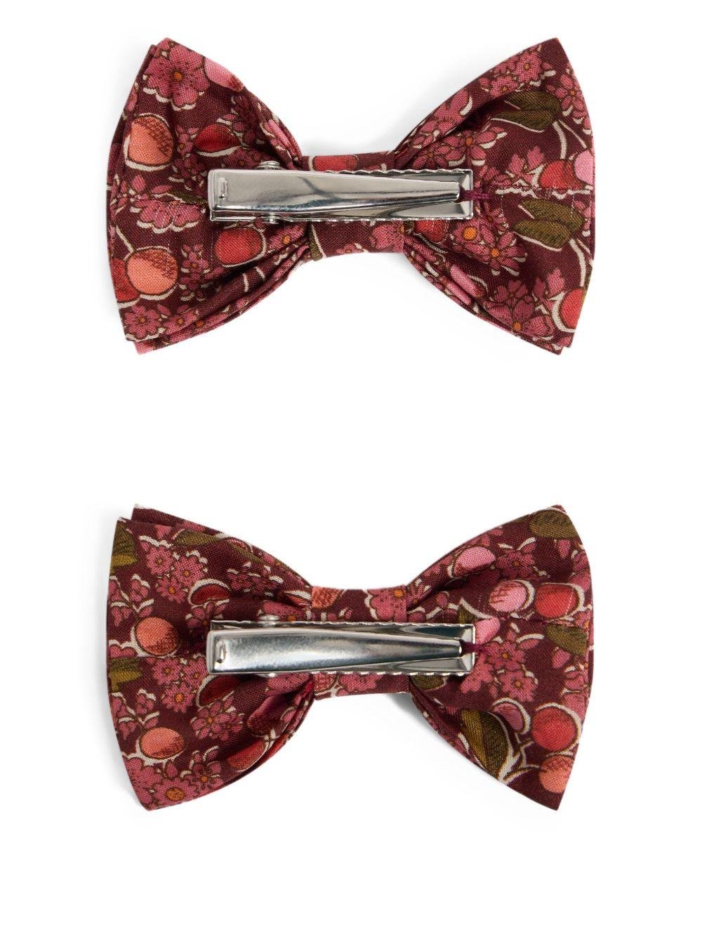 Fermacapelli Tutu per bambina Bonpoint rosso con motivo a fiori (2 pezzi) - Rubino Kids